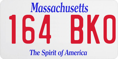 MA license plate 164BK0