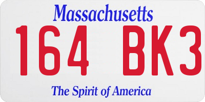 MA license plate 164BK3