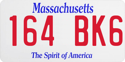 MA license plate 164BK6