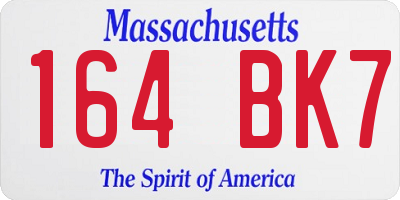 MA license plate 164BK7