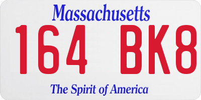 MA license plate 164BK8