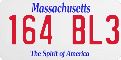 MA license plate 164BL3