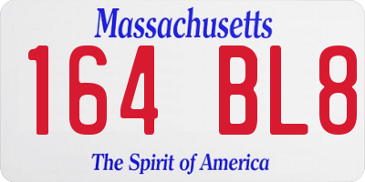 MA license plate 164BL8