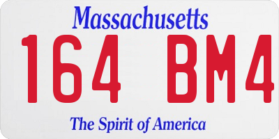 MA license plate 164BM4