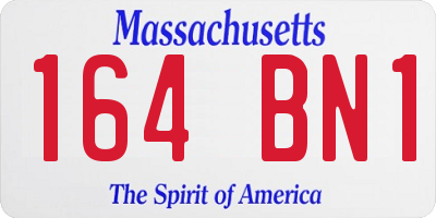 MA license plate 164BN1