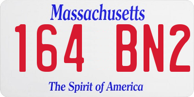 MA license plate 164BN2