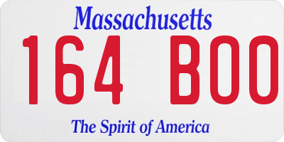 MA license plate 164BO0