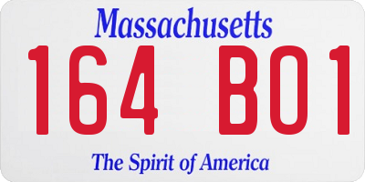 MA license plate 164BO1