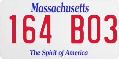 MA license plate 164BO3