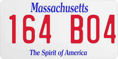 MA license plate 164BO4