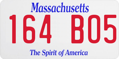 MA license plate 164BO5