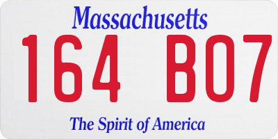 MA license plate 164BO7