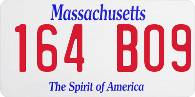MA license plate 164BO9