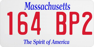 MA license plate 164BP2