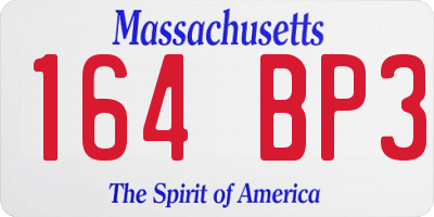 MA license plate 164BP3