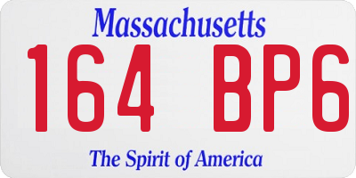 MA license plate 164BP6