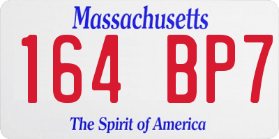 MA license plate 164BP7