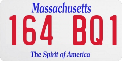 MA license plate 164BQ1