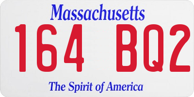 MA license plate 164BQ2