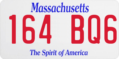 MA license plate 164BQ6