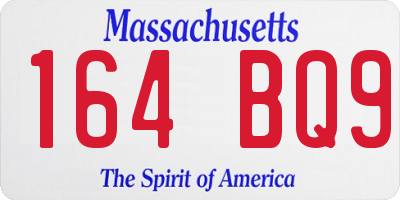 MA license plate 164BQ9
