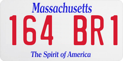 MA license plate 164BR1