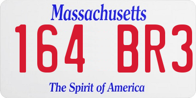 MA license plate 164BR3
