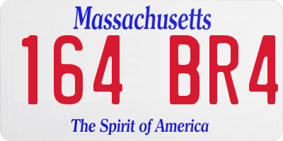 MA license plate 164BR4