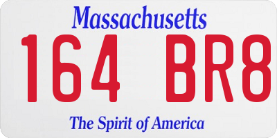 MA license plate 164BR8