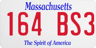 MA license plate 164BS3