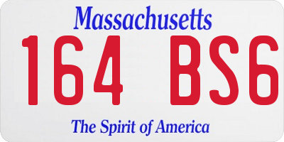 MA license plate 164BS6