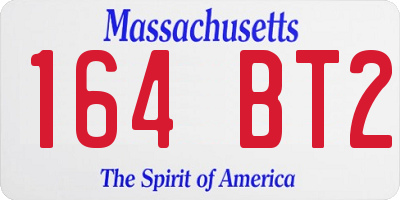 MA license plate 164BT2