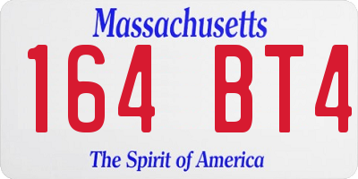 MA license plate 164BT4