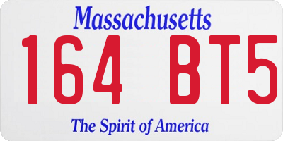 MA license plate 164BT5