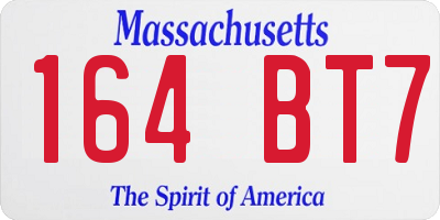 MA license plate 164BT7