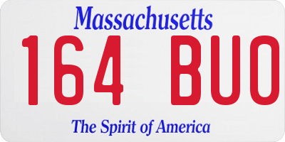 MA license plate 164BU0