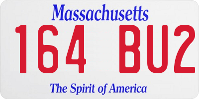 MA license plate 164BU2