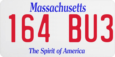 MA license plate 164BU3