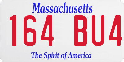 MA license plate 164BU4