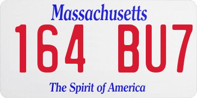 MA license plate 164BU7