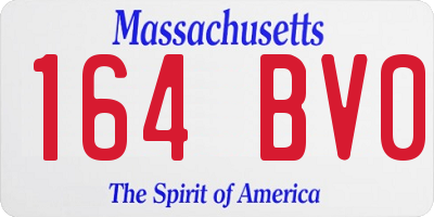 MA license plate 164BV0
