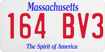 MA license plate 164BV3