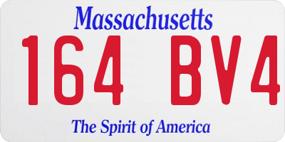 MA license plate 164BV4