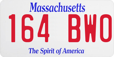 MA license plate 164BW0