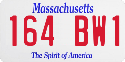 MA license plate 164BW1