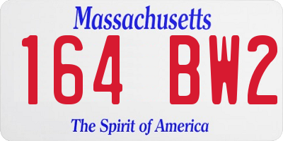 MA license plate 164BW2