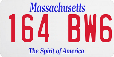 MA license plate 164BW6