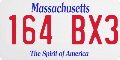 MA license plate 164BX3