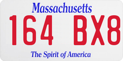 MA license plate 164BX8