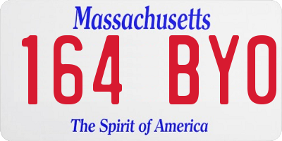MA license plate 164BY0
